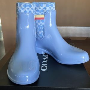Coach Periwinkle Rainboots, size 6 women’s